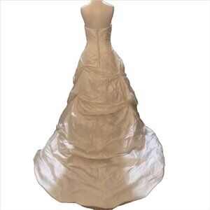 Angelina Faccenda Ivory Silk Strapless Wedding Gown